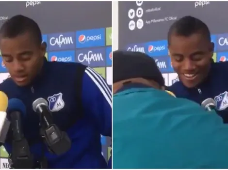 El cómico momento que vivió Wuilker Faríñez en plena rueda de prensa con un periodista