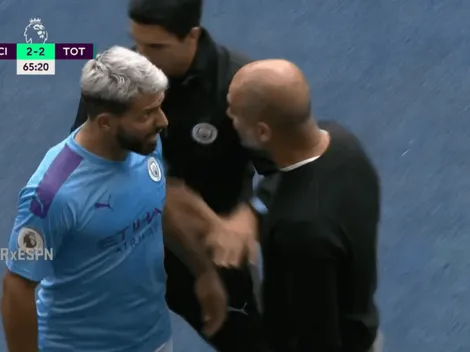 Caliente: Guardiola sacó a Agüero, se pusieron cara a cara y de milagro no volaron manos