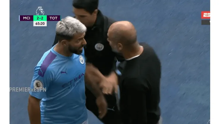 Caliente: Guardiola sacó a Agüero, se pusieron cara a cara y de milagro no volaron manos
