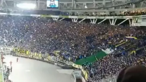 Los hinchas de Boca en La Plata.