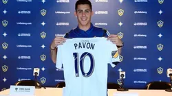 Pavón en su presentación en Los Ángeles Galaxy.