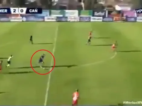 Está demente: Fabbiani metió un golazo desde mitad de cancha para Deportivo Merlo