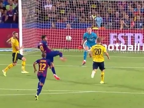 Sergi Roberto se vistió de Iniesta y Suárez metió una linda tijera para darle el triunfo al Barça