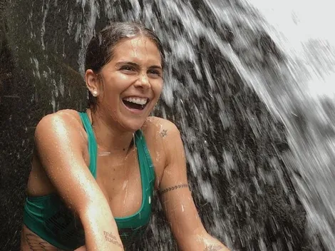 Greeicy Rendón hizo la típica foto de paseo de olla: ¡sensual en el río y con chorro!