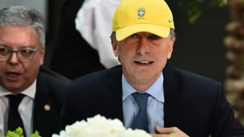 Macri con una gorra de Brasil. (getty)