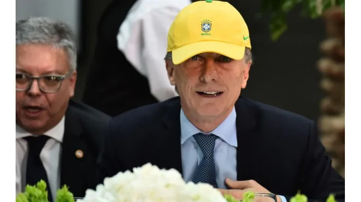 Macri con una gorra de Brasil. (getty)