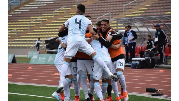 El festejo de los jugadores argentinos.