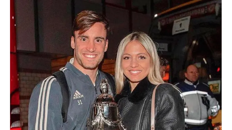 Tagliafico y su novia Caro.
