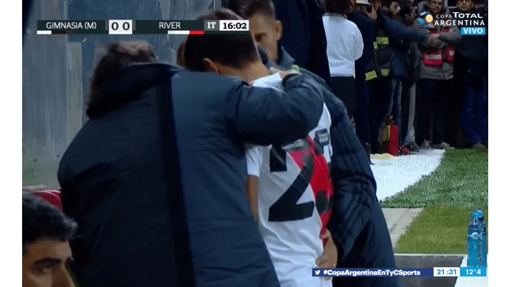 Alarmas en River: Ponzio pidió el cambio y se fue lesionado a los 15 minutos