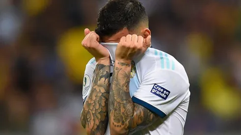 Foto de Leandro Paredes llorando por la Selección.