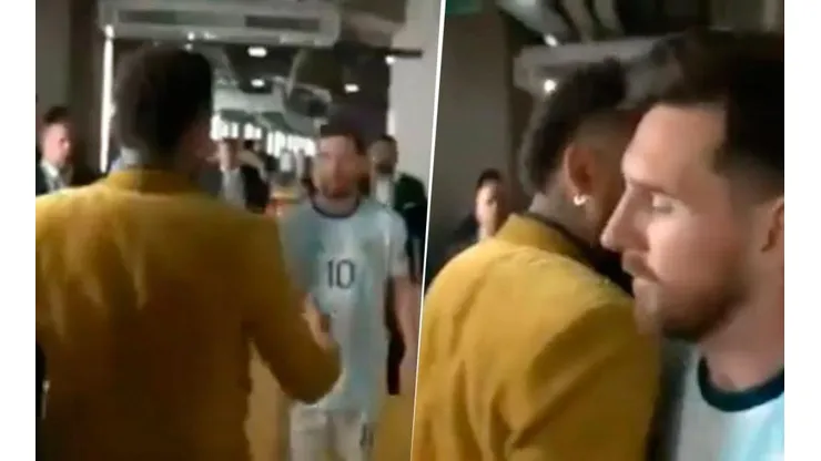 Video: así fue el frío encuentro entre Messi y Neymar en el túnel del estadio