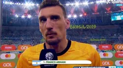 Franco Armani luego del triunfo argentino.