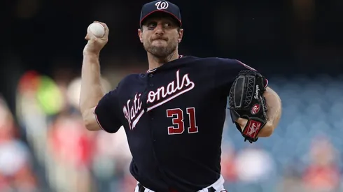 Philadelphia Phillies v Washington Nationals - Game Two - Not Released (NR) No more than 7 images from any single MLB game, workout, activity or event may be used (including online and on apps) while that game, activity or event is in progress.