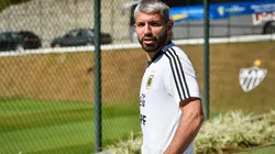 Agüero entrenando con la Selección Argentina. (Getty)