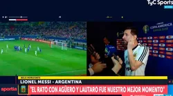 Messi en diálogo con los medios.