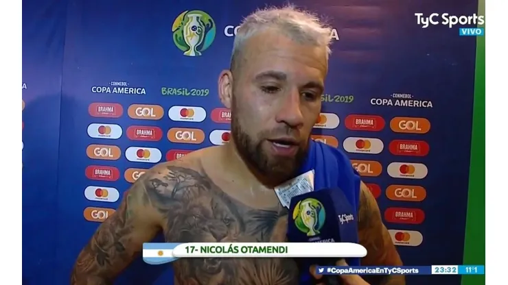 Otamendi habló después de hacer el penal contra Paraguay rindiéndose a los pies de Franco Armani