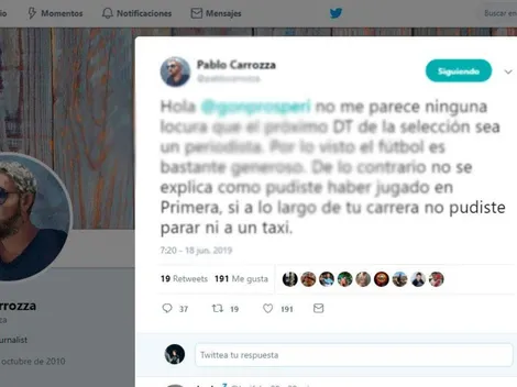 Juega en Argentina, se la pudrió a los periodistas por Twitter y terminó siendo trolleado