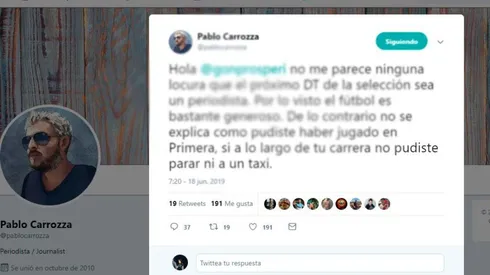 Juega en Argentina, se la pudrió a los periodistas por Twitter y terminó siendo trolleado
