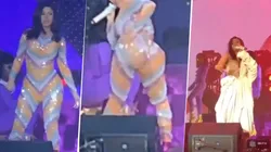 Foto de la cantante en pleno incidente.