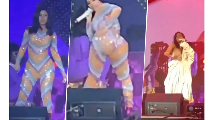 Foto de la cantante en pleno incidente.