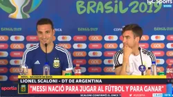 Lionel Scaloni en conferencia de prensa.