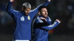 Foto de Lionel Messi con el Kun.