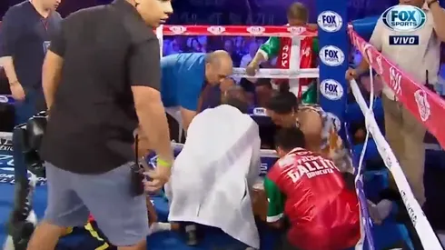 Foto del boxeador mexicano en el momento.