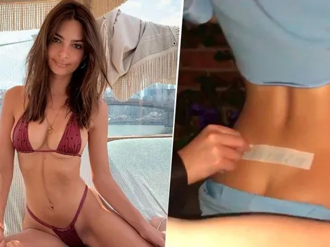 Emily Ratajtowski se tatuó "justo ahí arriba" y mostró como le quedó en Instagram