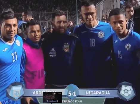 Terminó el partido y los jugadores de Nicaragua lo volvieron loco a Messi por una foto