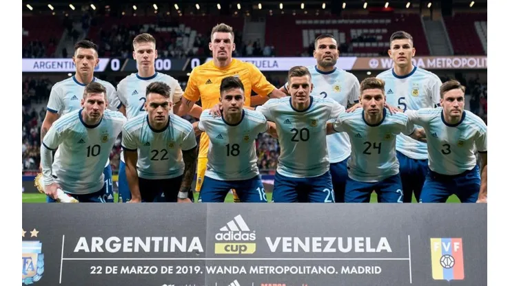 Argentina en su duelo ante Venezuela.