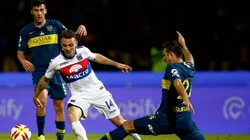 Montillo en el duelo ante Boca.