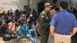 Hinchas de Millonarios detenidos por la Policía de Santa Marta.