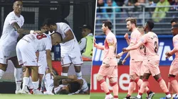 No están tan lejos: un jugador de Huracán y uno de Barcelona se encontraron para festejar