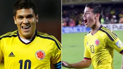 Juan Fernando Quintero y James Rodríguez, jugadores de la Selección Colombia.