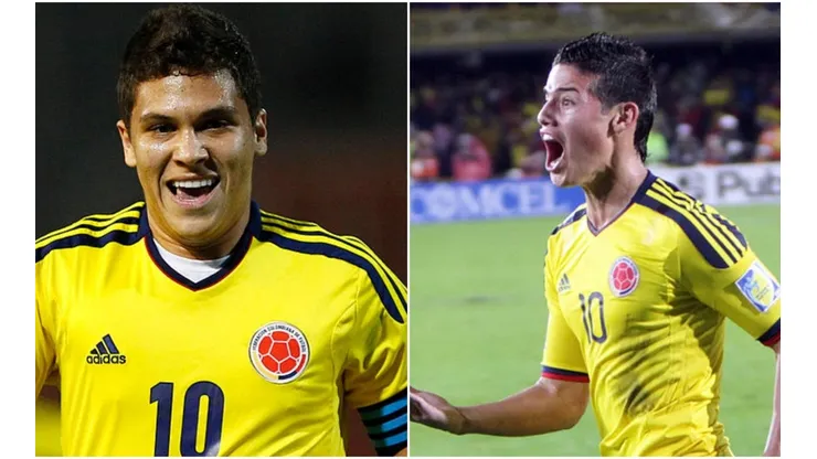 Juan Fernando Quintero y James Rodríguez, jugadores de la Selección Colombia.
