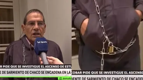 100% Argentina: el vicepresidente de Sarmiento de Resistencia se encadenó a la AFA para protestar