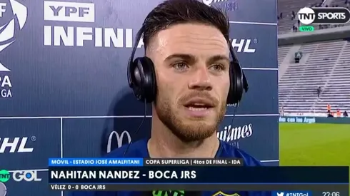 Nahitan Nández después del partido.