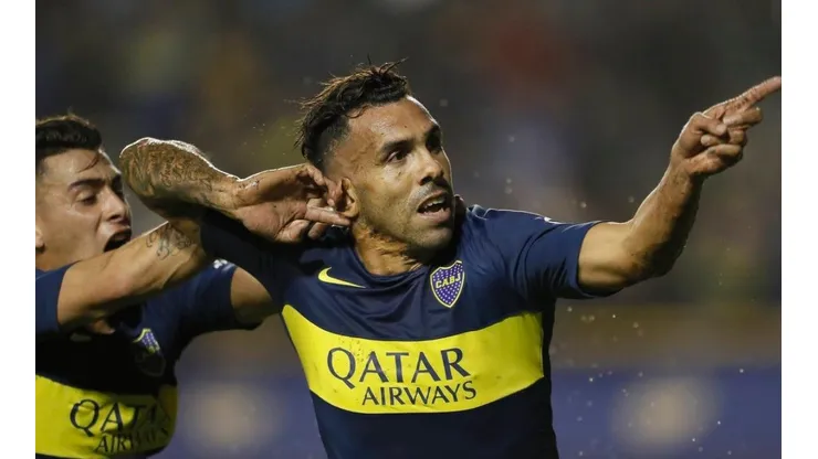 Tévez y un festejo que le dio el primer puesto a Boca.