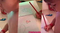 El hijo de Martínez Quarta ya dibuja: ¡y le pide a la mamá que lo ayude a pintar a Armani!