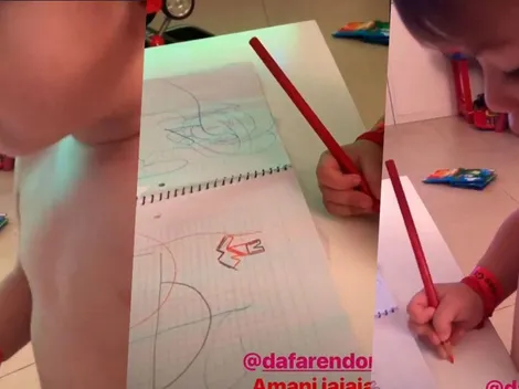 El hijo de Martínez Quarta ya dibuja: ¡y le pide a la mamá que lo ayude a pintar a Armani!