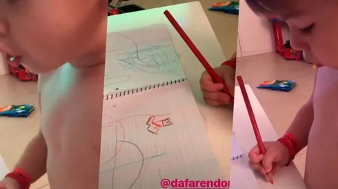 El hijo de Martínez Quarta ya dibuja: ¡y le pide a la mamá que lo ayude a pintar a Armani!