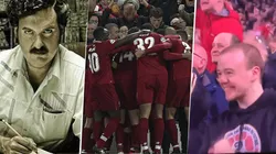 La imagen de este saco en medio del juego entre Liverpool y Barcelona por la Liga de Campeones.