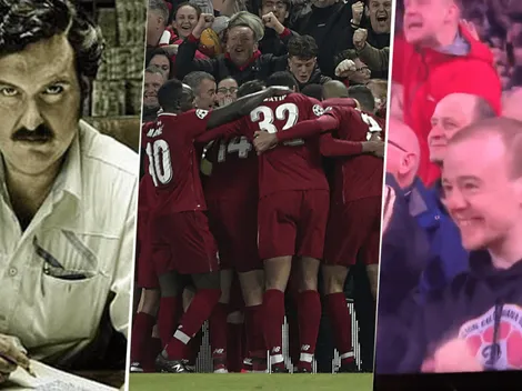 El extraño saco de la FCF con Pablo Escobar que apareció en el Liverpool vs Barcelona