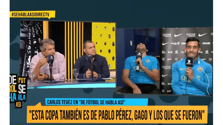 Wanchope Ábila se cruzó con un periodista en vivo y Tevez se sumó para apurarlo