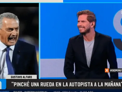 Alfaro hizo estallar a todo 90 Minutos de Fútbol contando que pinchó una goma