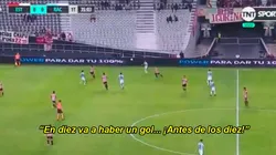 El relator tiró "en menos de 10' va a haber un gol" y a los segundos llegó el 1-0 de Racing