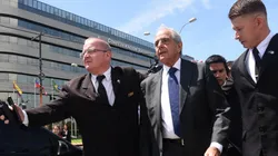 D'Onofrio a punto de ingresar al edificio de Conmebol, días después de la agresión al micro de Boca (Getty)