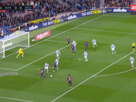 Gran jugada de Messi, remate endiablado de Suárez y atajada impecable de Rulli