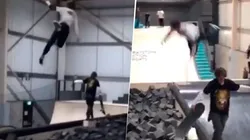 Voló y le pegó a su compañero.