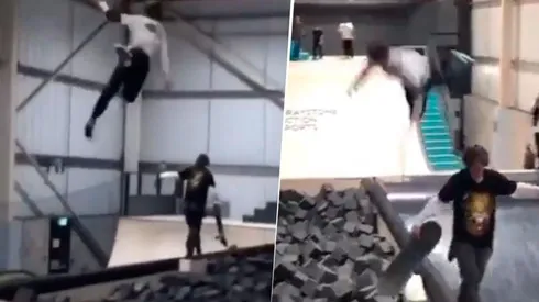 Voló y le pegó a su compañero.